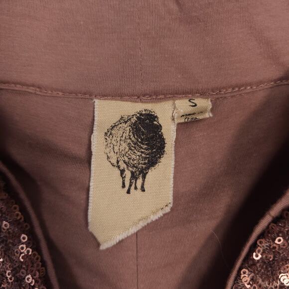 Bronze Shiny Sequin Pants Sz Small - Picture 3 of 8